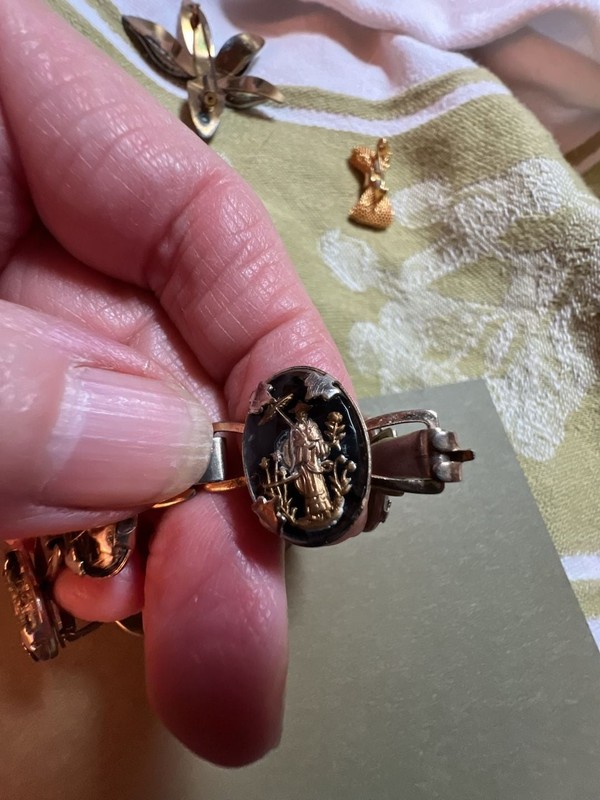SEE DESCRIPTION Intricate Chinoiserie Asian Vintage Deco Prong-set Reverse Carve gallery