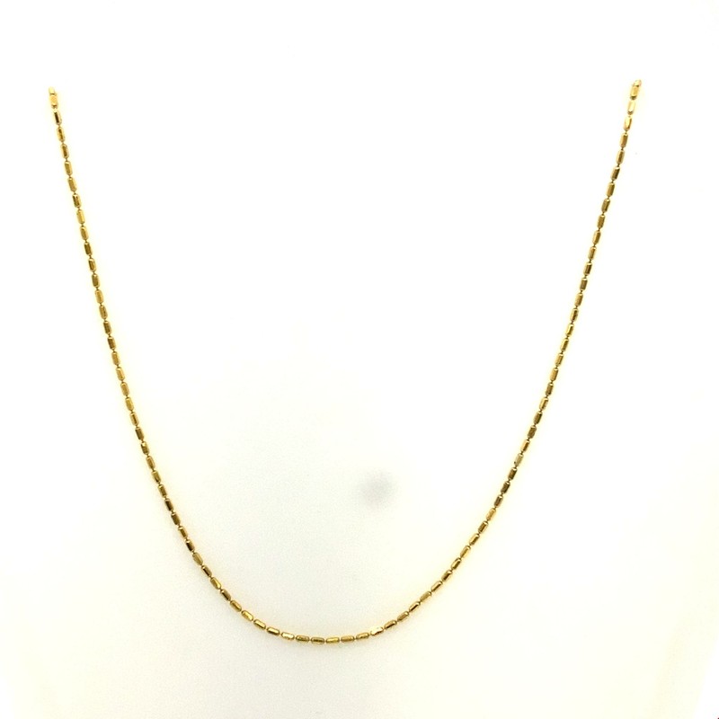 Vintage Signed 925 Itaor Italy Vermeil Petite Simple Bamboo Chain Necklace sz 24