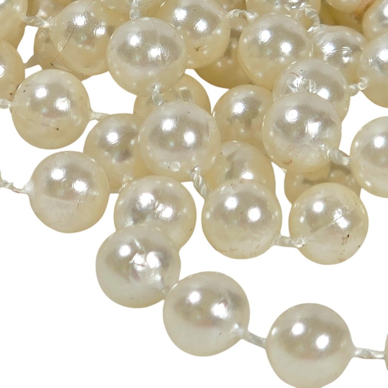 Vintage Faux Pearl Necklace Long Flapper Style UV Reactive 1920s Gatsby Timeless gallery
