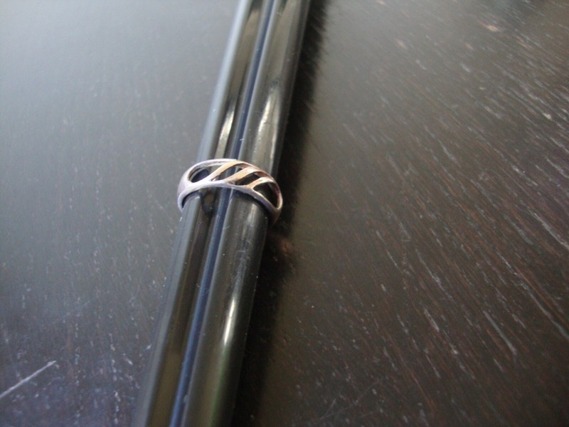 VINTAGE 1970-80 RETRO MOD NEGATIVE SPACE RING STERLING SILVER STAMPED 925 SZ 6 gallery