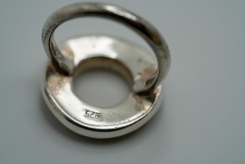 Vintage Sterling Silver CZ Circle Ring Size 6.75 JB14 gallery