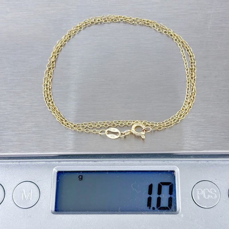 Vintage Gold-Tone Sterling Silver 925 Cable Chain Necklace 19" gallery
