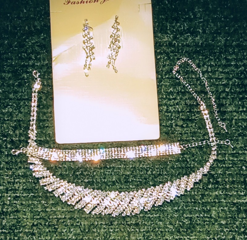 Bridal 4 Pc Crystal Rhinestone Boho Bracelet Necklace Tassel Earrings 600