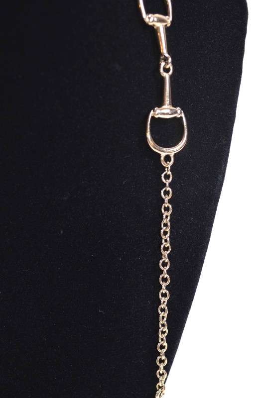 Gold Tone Link Necklace with Large Gold Tone Connecters 32" No Clasp gallery