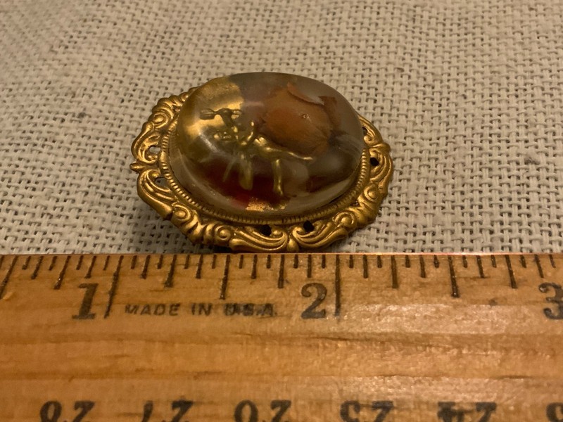 vintage cherub cupid dried rose flower pin ornate frame pin brooch 40s 50s gallery