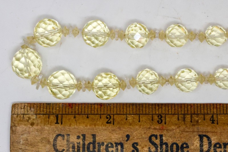 Vintage Citrine Bead Necklace Faceted Graduated Sterling Hidden Clasp 8mm - 16mm gallery