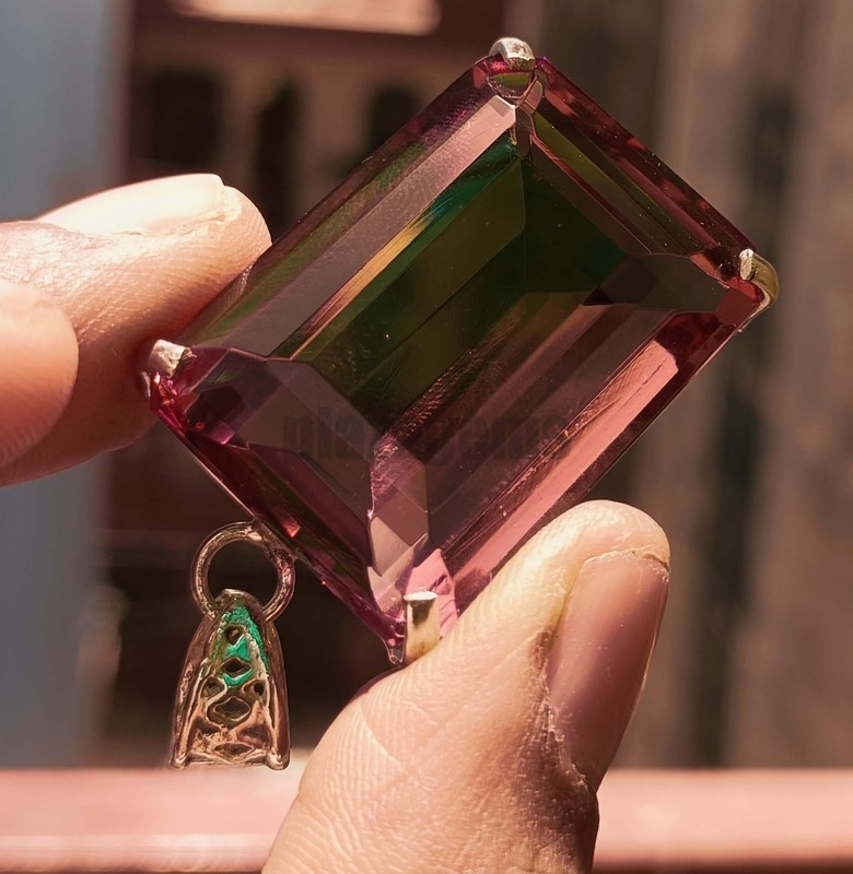 120 Ct Natural Color Change Alexandrite Emerald Cut Certified Loose Gemstone 6k