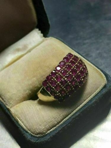 Art Deco Antique 2.90 Ct Natural Red Ruby Vintage Ring 14K Yellow Gold Finish
