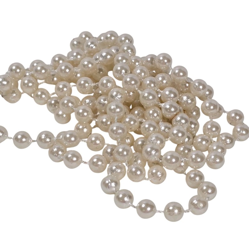 Vintage Faux Pearl Necklace Long Flapper Style UV Reactive 1920s Gatsby Timeless gallery