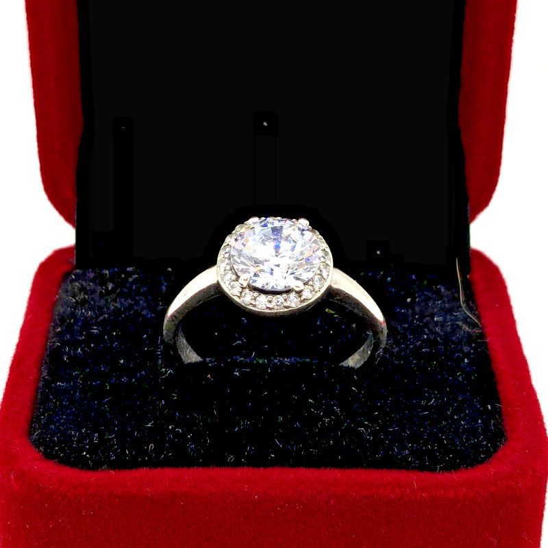 Vintage Luxury RING Silver 925 with Chic Bright Stone -size: 8.5US (18.5mm)| #33
