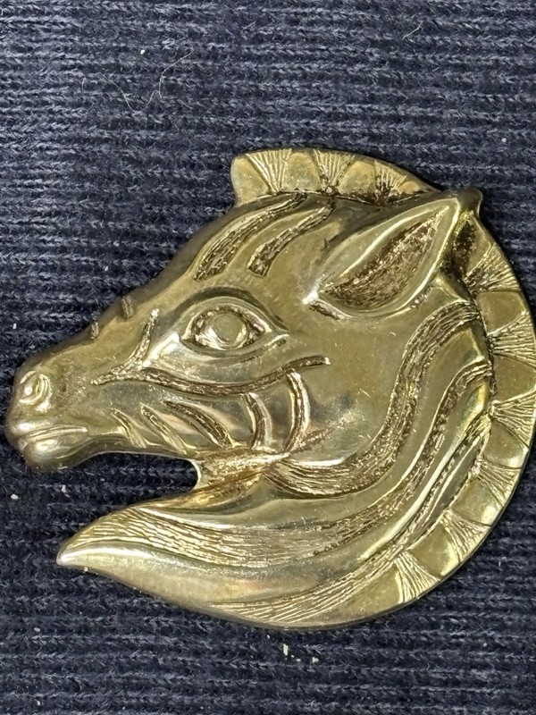 Vintage Silver Tone Horse/Zebra Brooch