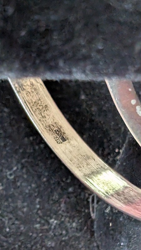 Vintage Sterling Silver Bangle Set 4pc Coro Mexico Faith Hope Charity Danecraft gallery