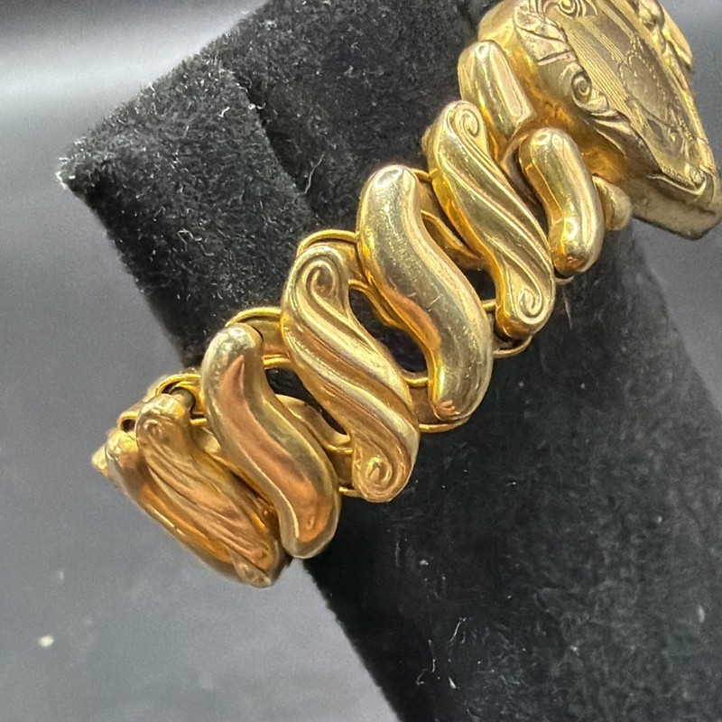Vintage 1943 Speidel Made Phoenix HEART Expansion Bracelet 5"-7 1/4" Excellent gallery