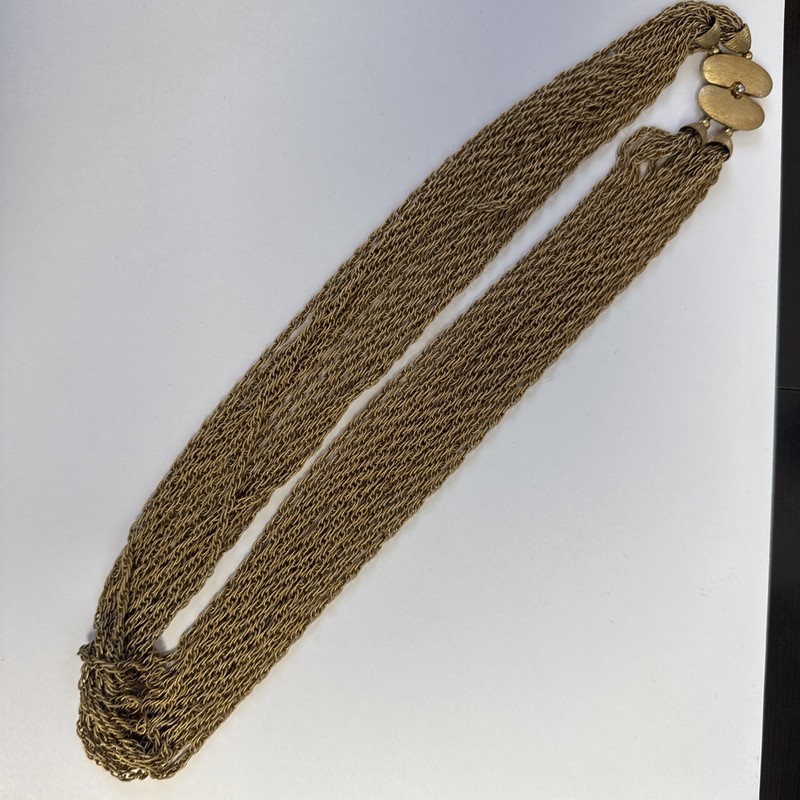 VINTAGE VENDOME MULTI STRAND CHOKER NECKLACE GOLD TONE 7-8 STRANDS – SIGNED