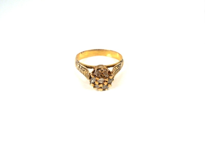 Antique Victorian Diamond . 20 ct 14kt Rose Cut Ring * GAL Appraisal*Gift Box gallery