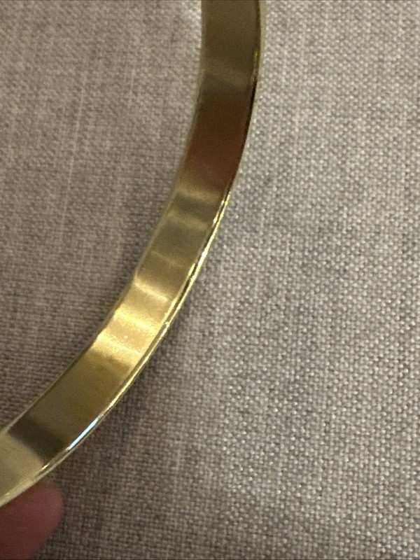 Vintage Solid Polished Brass Bangle Bracelet 7” 9 Grams gallery