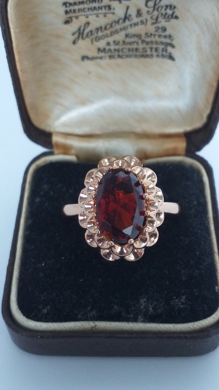 Vintage 1990-s 14 Ct Rolled Gold Ruby Ring Size UK R US 8 1/2 -HALLMARKED 585 gallery