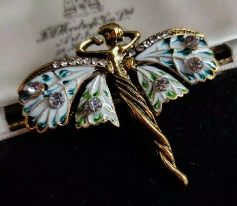 Vintage Art Nouveau Style Fairy Nymph Pendant Brooch Shawl Pin Jewelry Gift gallery
