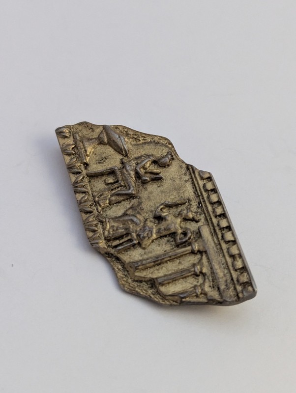 Vtg 800 Silver Gold Vermeil Ancient Roman Greek Frieze Brooch gallery