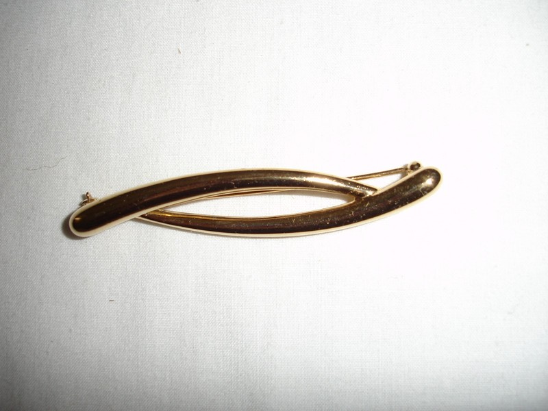 VTG.COSTUME JEWELRY,MONET GOLDTONE BAR BROOCH,2 3/4 IN.GOOD COND’T