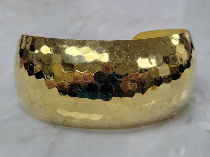 Itaor GP Sterling Silver Hammered Cuff Bracelet ~ 7-1/2″ ~ 32.3g ~ 14-C839