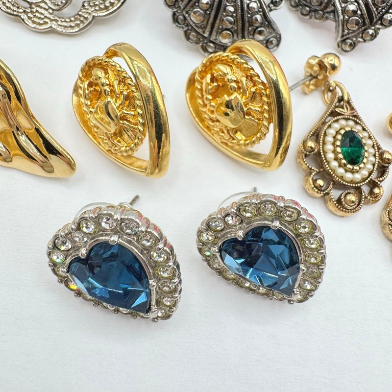 Vintage Avon Earring Lot 80s 90s Opulent Ornate Statement Retro Mixed Styles gallery