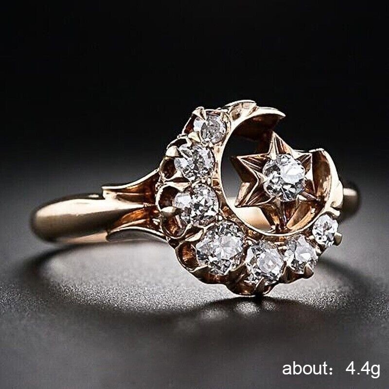14K Gold Plated Iconic Retro Vintage Style Ring 2Ct CZ Ring Gift For Girlfriend