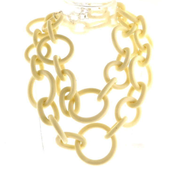 Vtg Chunky Acrylic Lucite Link Chain Statement Necklace 1.5*33 inch