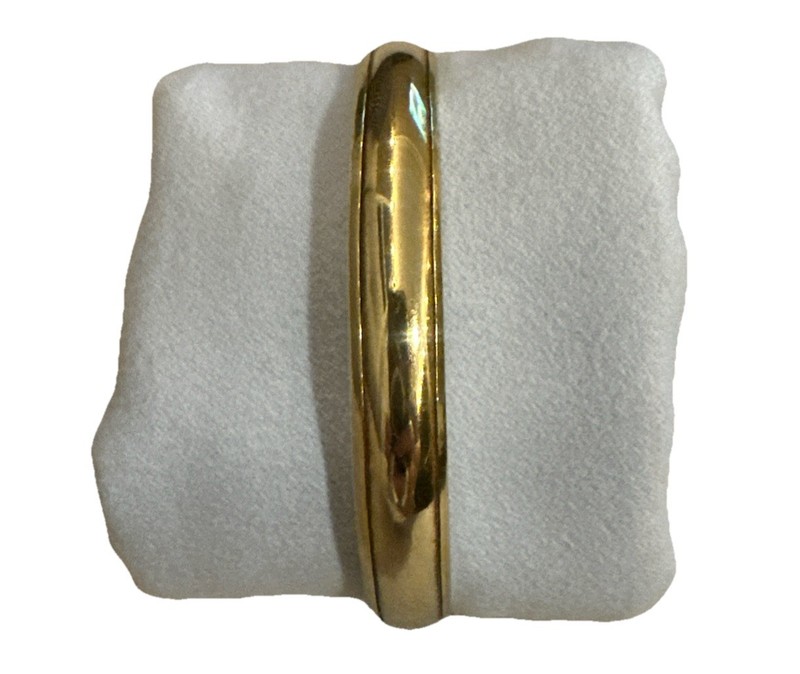 Vintage Solid Polished Brass Bangle Bracelet 7” 9 Grams