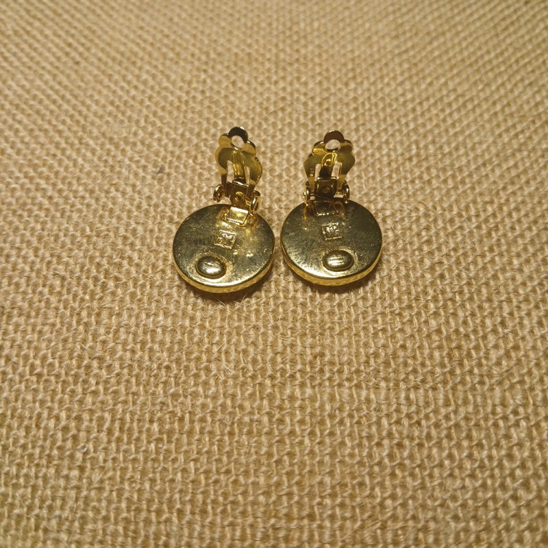 RARE Vintage Henkel & Grosse Gold Plated Clip On Earrings Mid Century Runway gallery