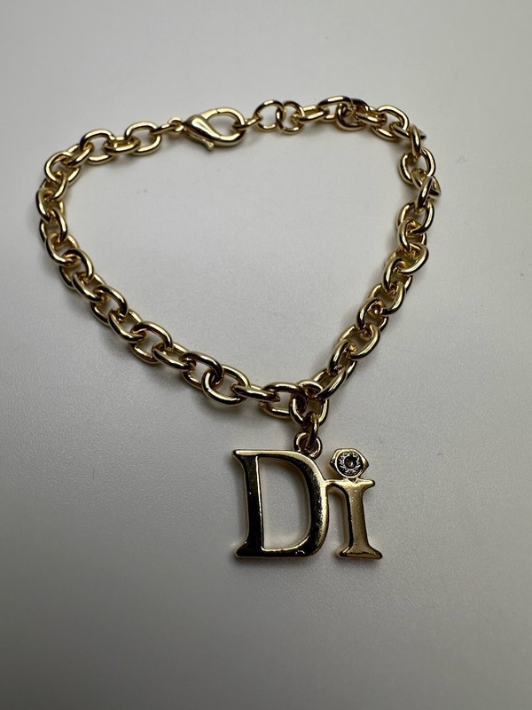 Vintage Gold Diamonds International Charm Bracelet 8” X 6mm JB12