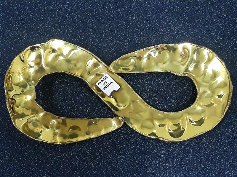 Large Brass Shiny Gold Hammered Bead Necklace Clasp Holder gallery