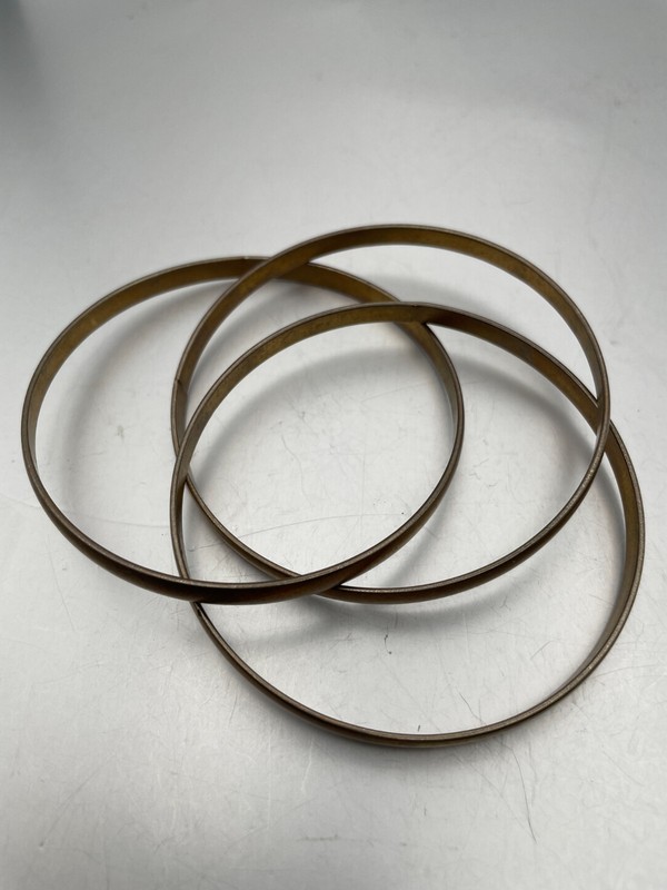 Copper Bangle Bracelet Set 3 Intertwined Stackable Narrow 7.5” gallery