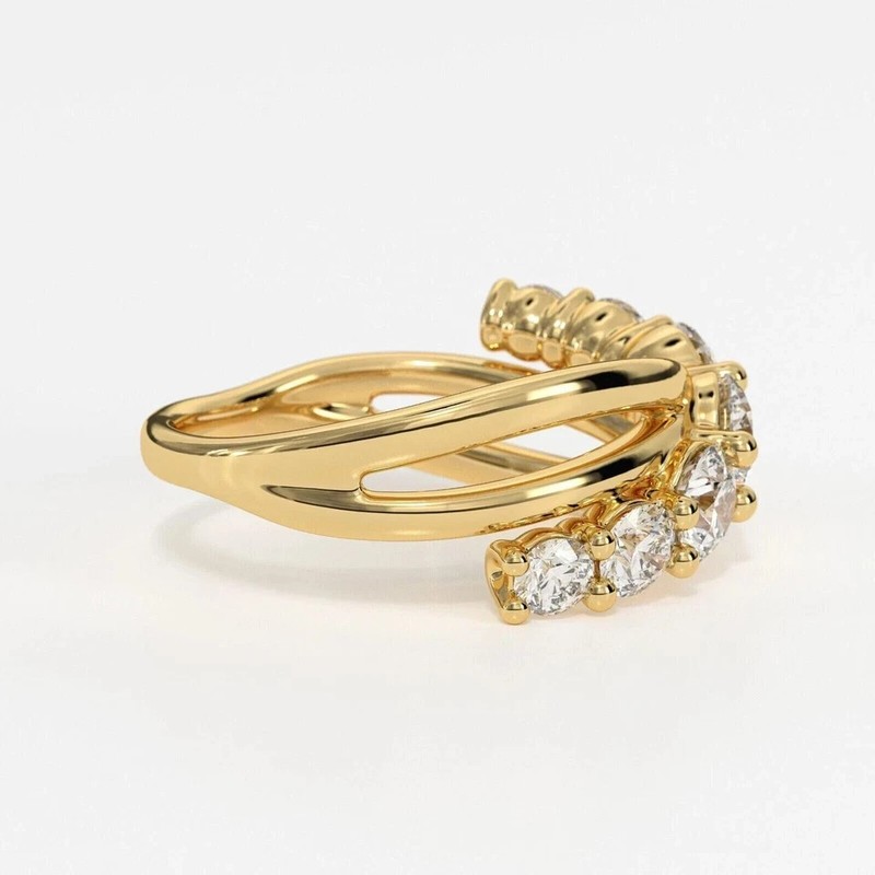 Gorgeous Wedding Band Ring 14k Yellow Gold Plated Round Cut Lab-Created Diamond gallery