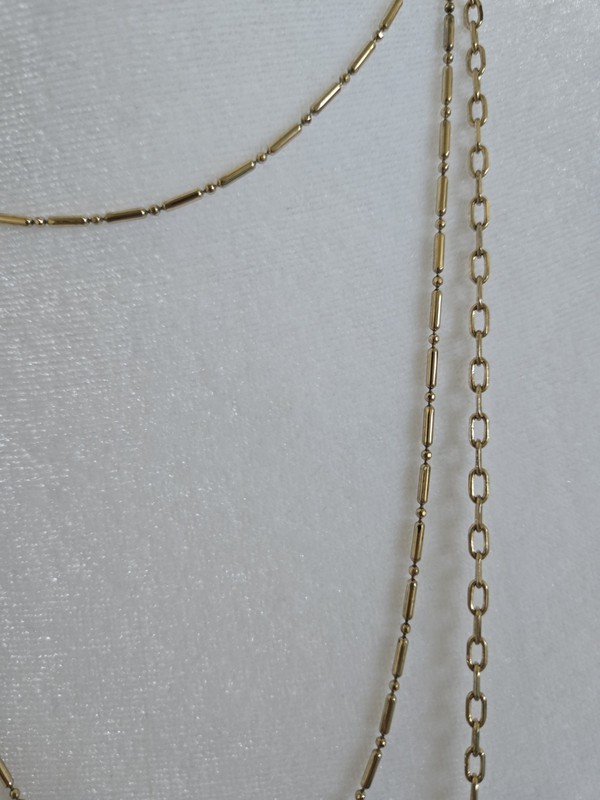 Designer NY Gold Tone Tassel Lariat Necklace Statement Rope Chain Drop Pendant gallery