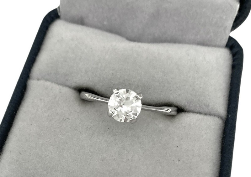 ANTIQUE ART DECO~UNCAS Sterling Silver Brilliant Cut SOLITAIRE Ring~Size 8 gallery