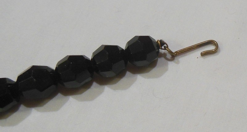 Round Faceted Black Glass Bead Choker Necklace & Clip On Earrings Set gallery
