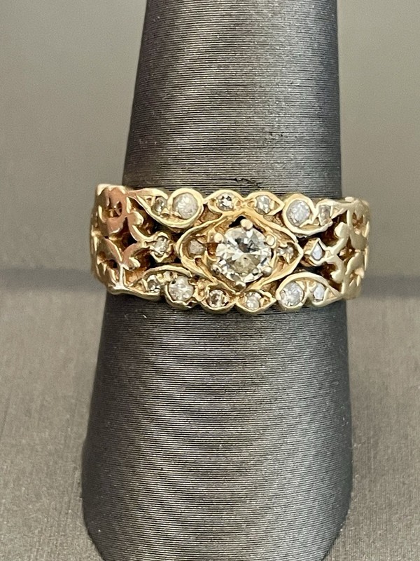 14KT Yellow Gold 1/2CTW Diamond Wedding Band Size 9.25(R220)