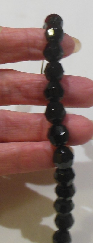Round Faceted Black Glass Bead Choker Necklace & Clip On Earrings Set gallery