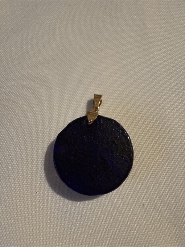 Vintage FUSED VENETIAN GLASS Pendant 14K Yellow Gold gallery