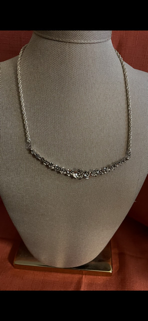 Vintage 80s Sterling Silver Flowers Necklace Signed Donna Dale rare find