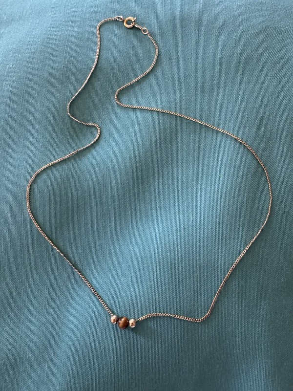 Vintage 60’s/70’s Add A Bead 16 Inch Tiger Eye And 14k Gold Beads gallery