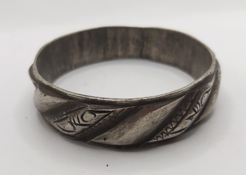 Vintage Silver Color Engraved Rigid Cuff Bracelet Tribal Berber Amazigh Tuareg S