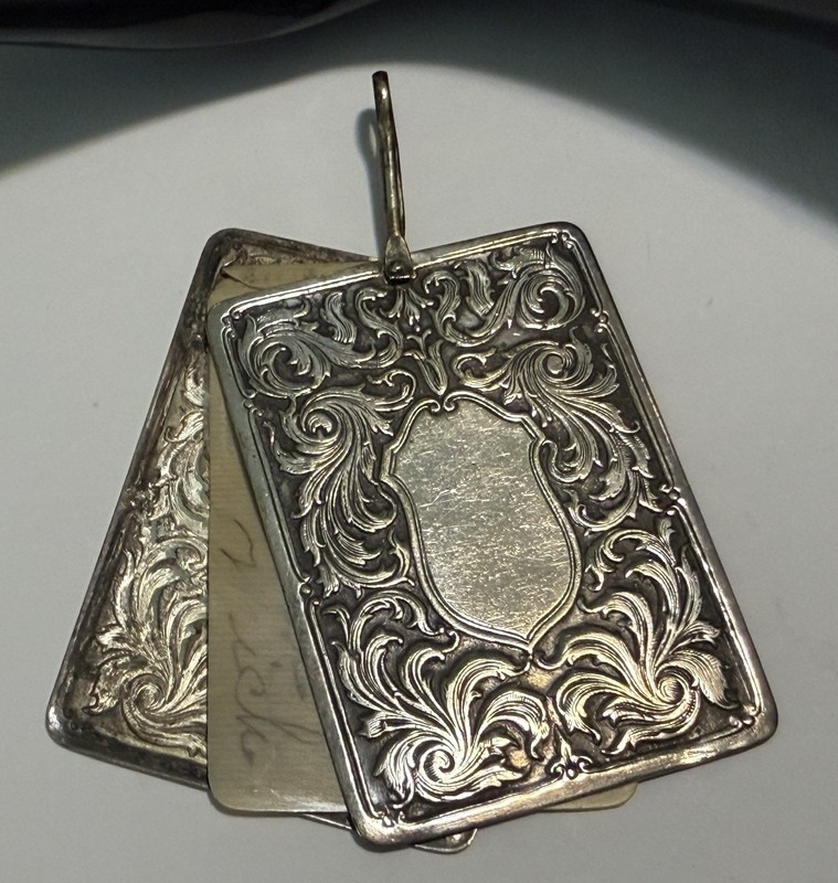 Antique German Silver Chatelaine Notepad Victorian No Monogram