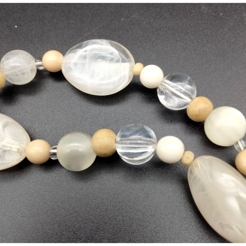 White Beige Acrylic Chunky Necklace gallery