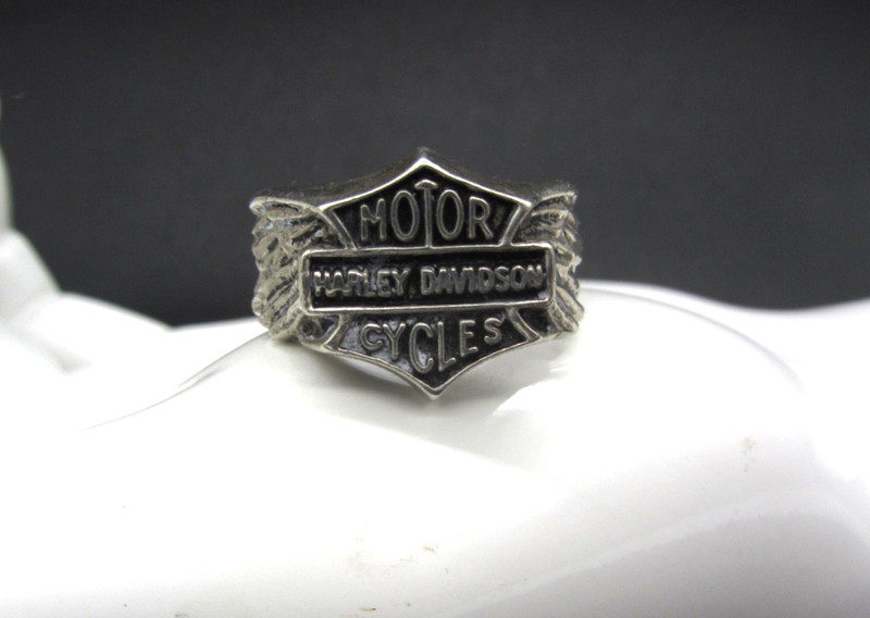 Vintage Harley Davidson Motor Cycles 925 Sterling Silver Men’s Ring Sz 10 gallery