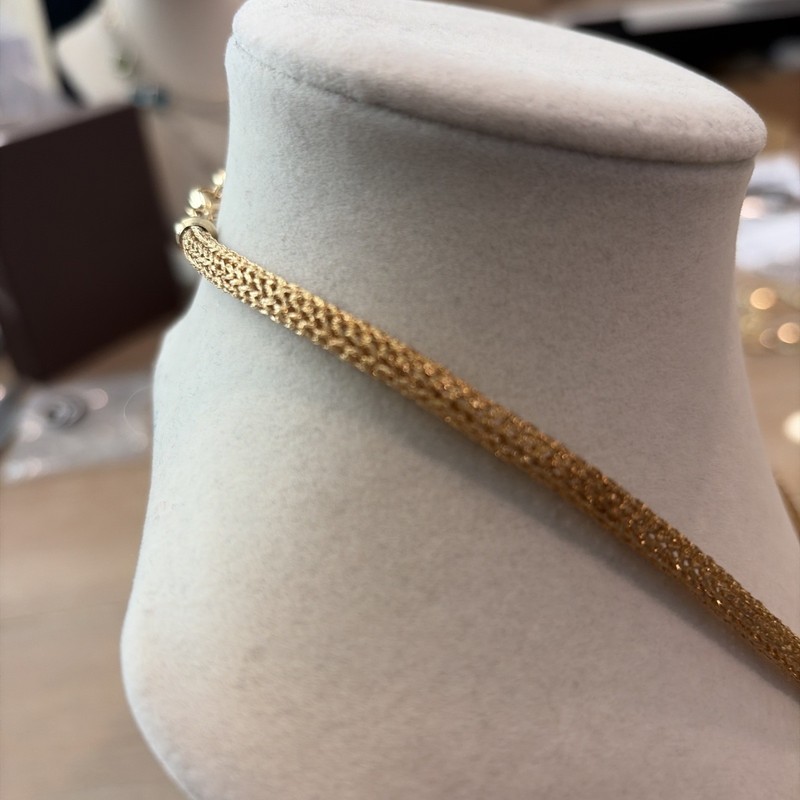 Itaor Vintage Gold Vermeil 925 Sterling Silver Woven Mesh Necklace - 16” gallery