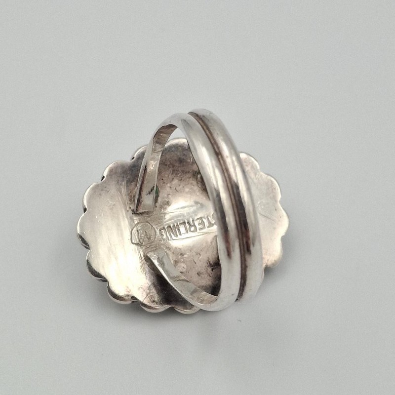 Vintage 925 Sterling Silver Oval Cabochon Rutilated Quartz Cocktail Ring sz 6.5 gallery