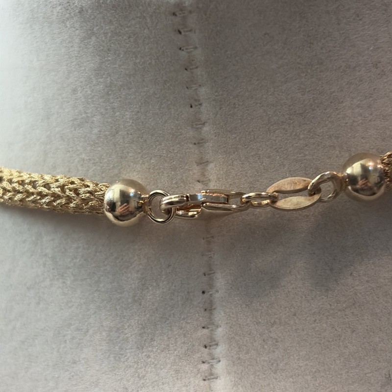 Itaor Vintage Gold Vermeil 925 Sterling Silver Woven Mesh Necklace - 16” gallery