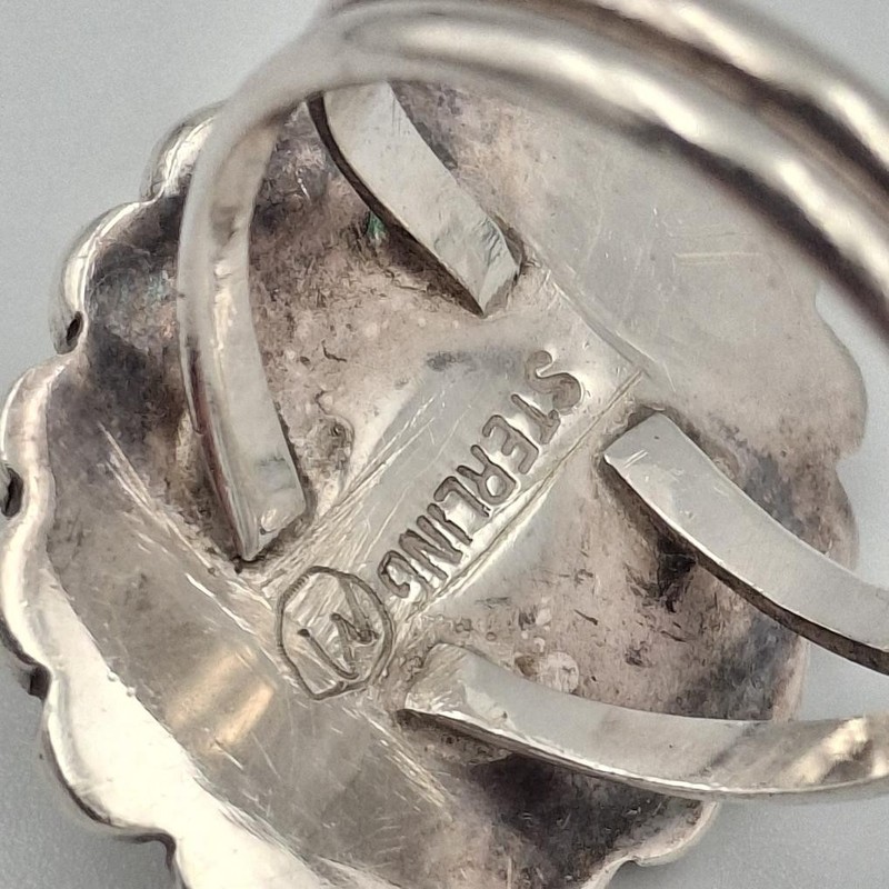 Vintage 925 Sterling Silver Oval Cabochon Rutilated Quartz Cocktail Ring sz 6.5 gallery
